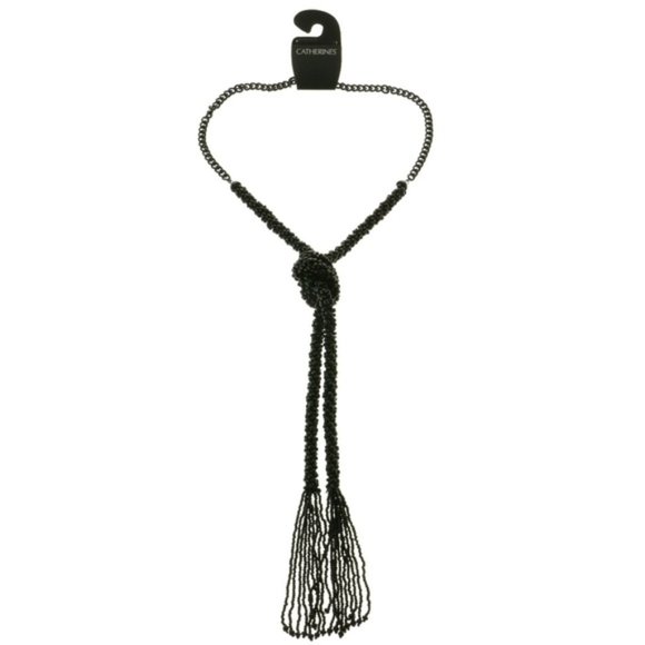 Catherines long black knotted tassel necklace - Picture 4 of 4